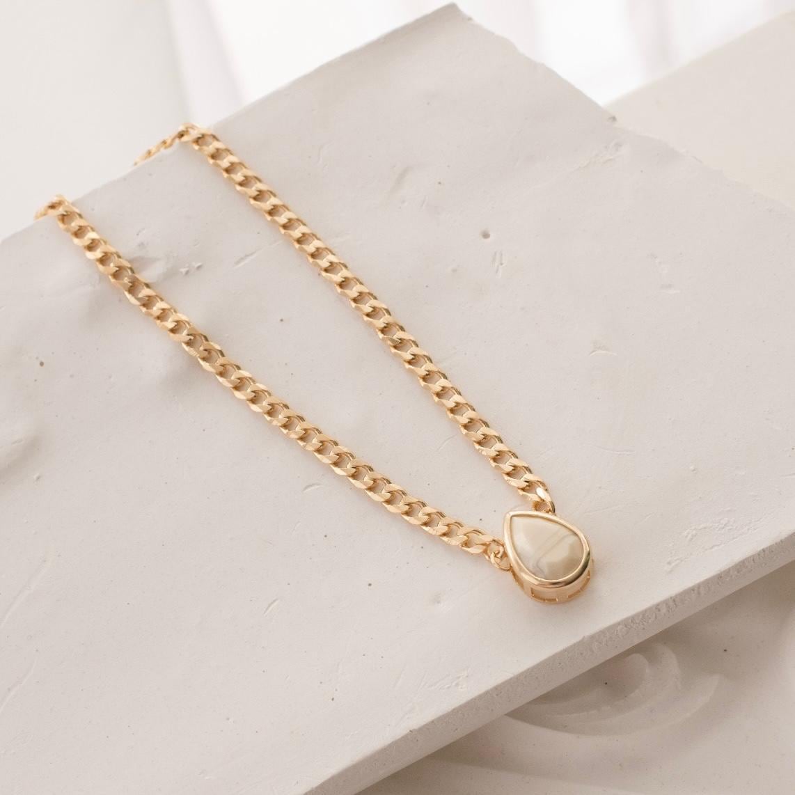 Marble Drop Link Necklace