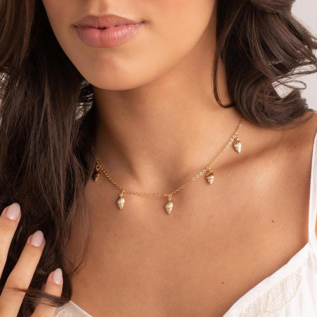 Coastal Glow Shell Charm Necklace