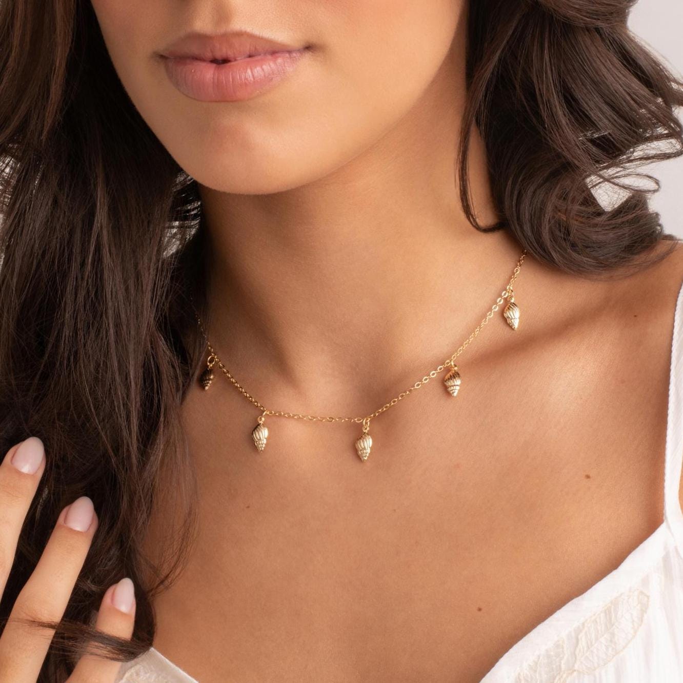 Coastal Glow Shell Charm Necklace