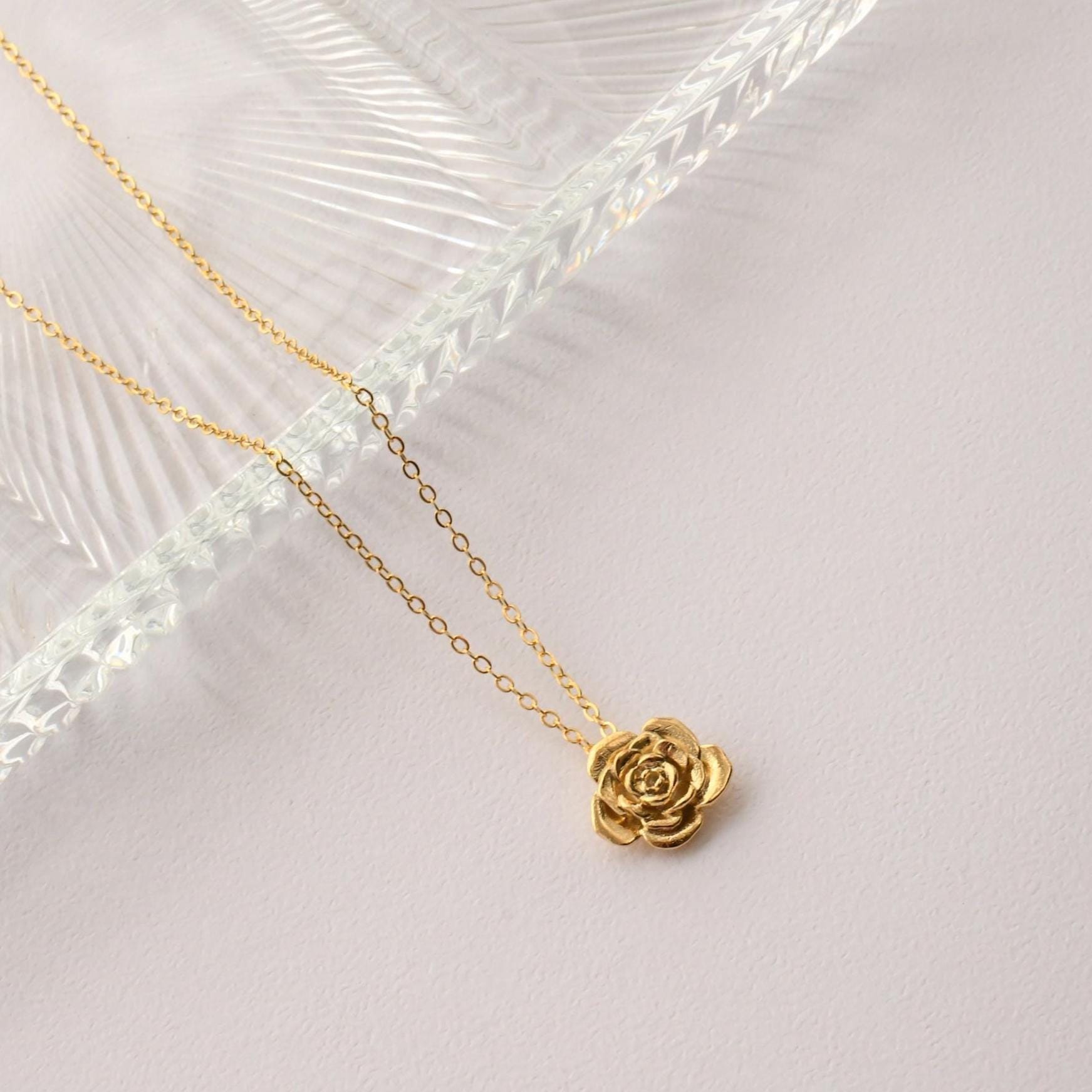 Dainty Rose Pendant Necklace