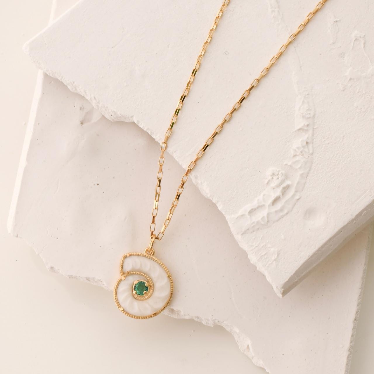 Green Tourmaline Spiral Necklace