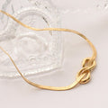Infinity Link Herringbone Necklace