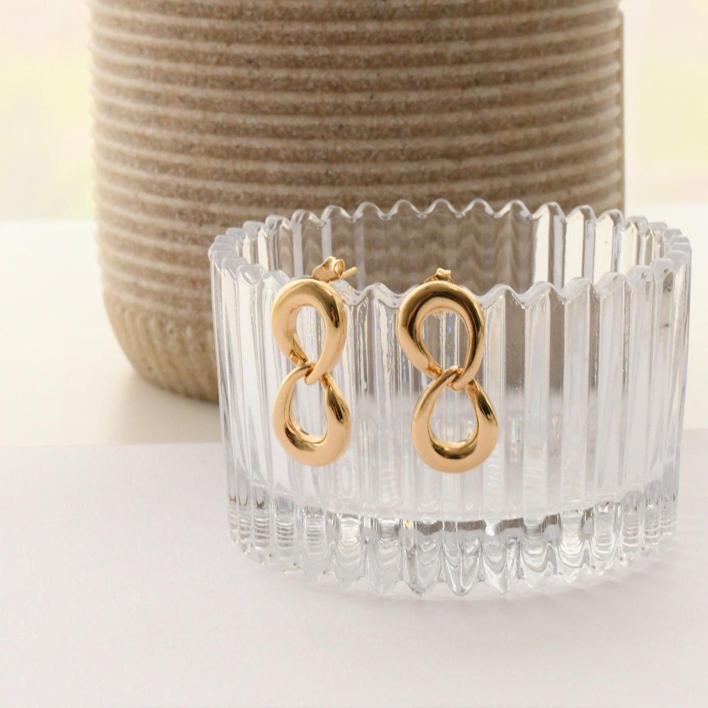 Double Teardrop Gold Earrings