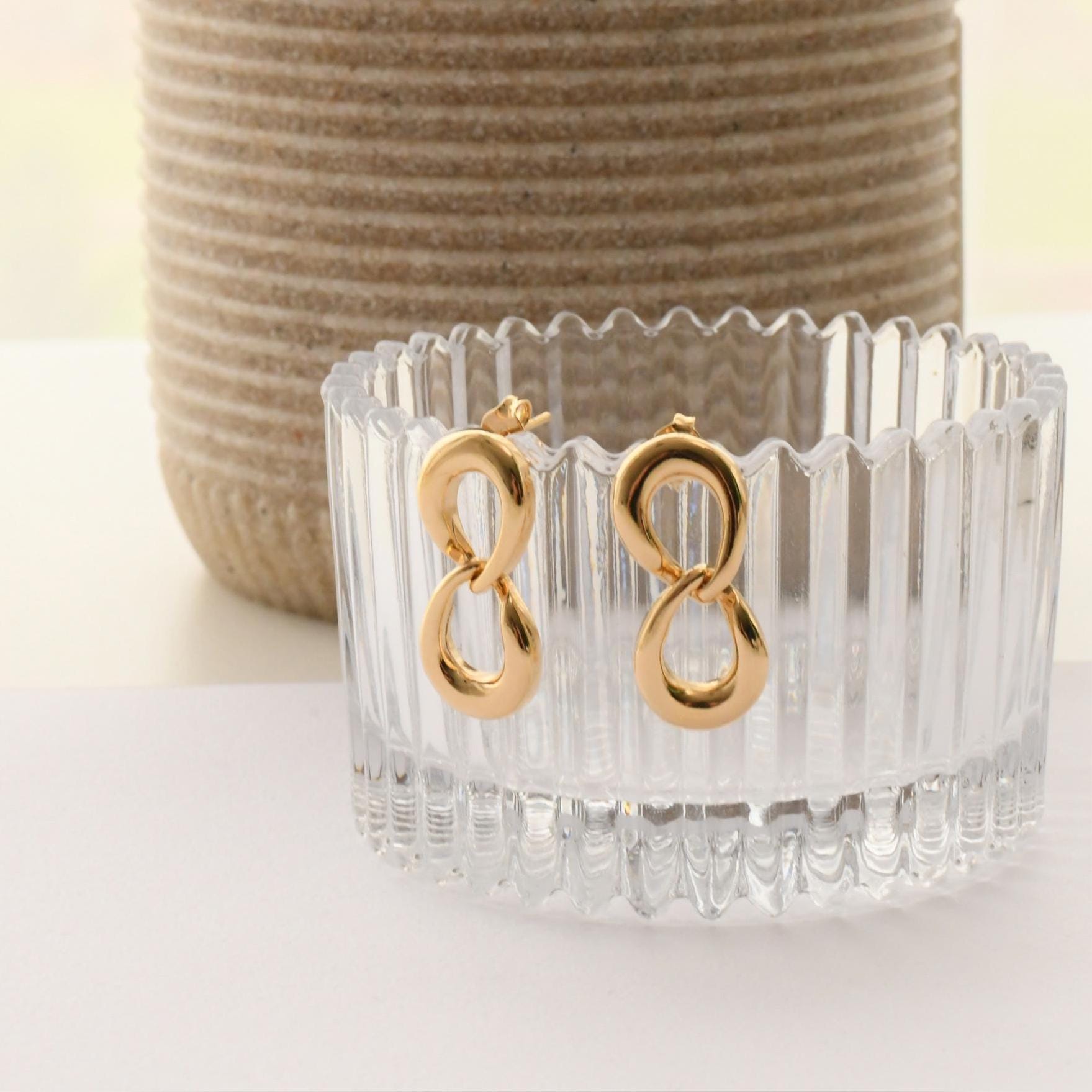 Double Teardrop Gold Earrings