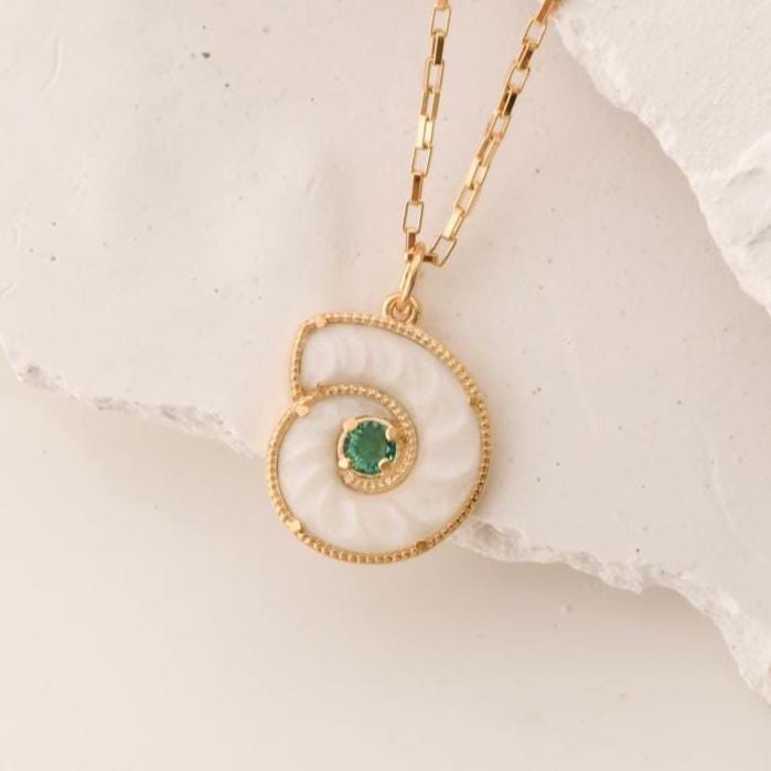 Green Tourmaline Spiral Necklace