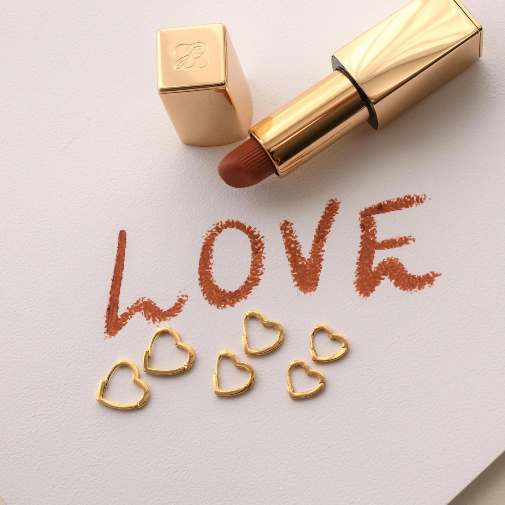 Heart-Shaped Huggie Earrings