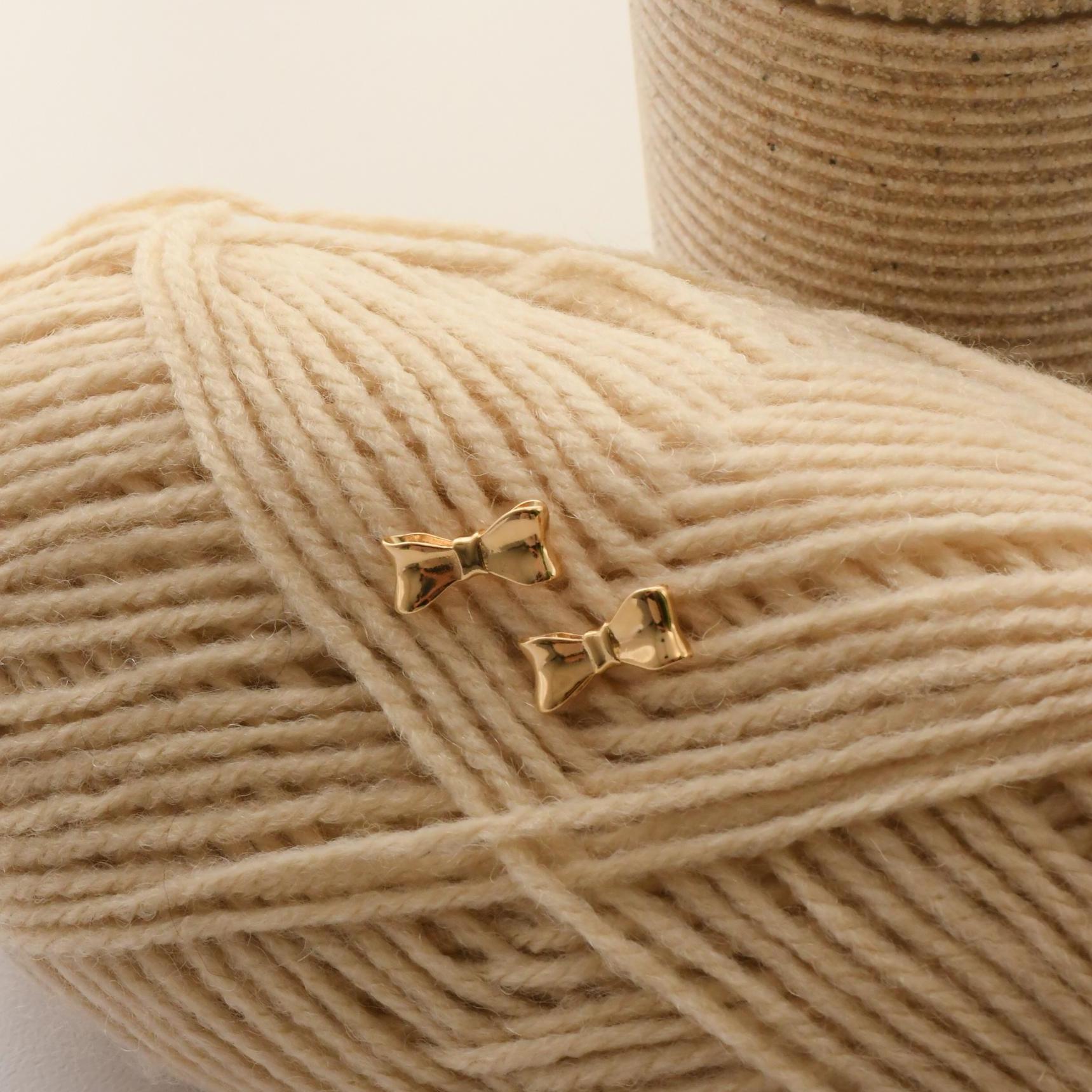 Golden Bow Stud Earrings