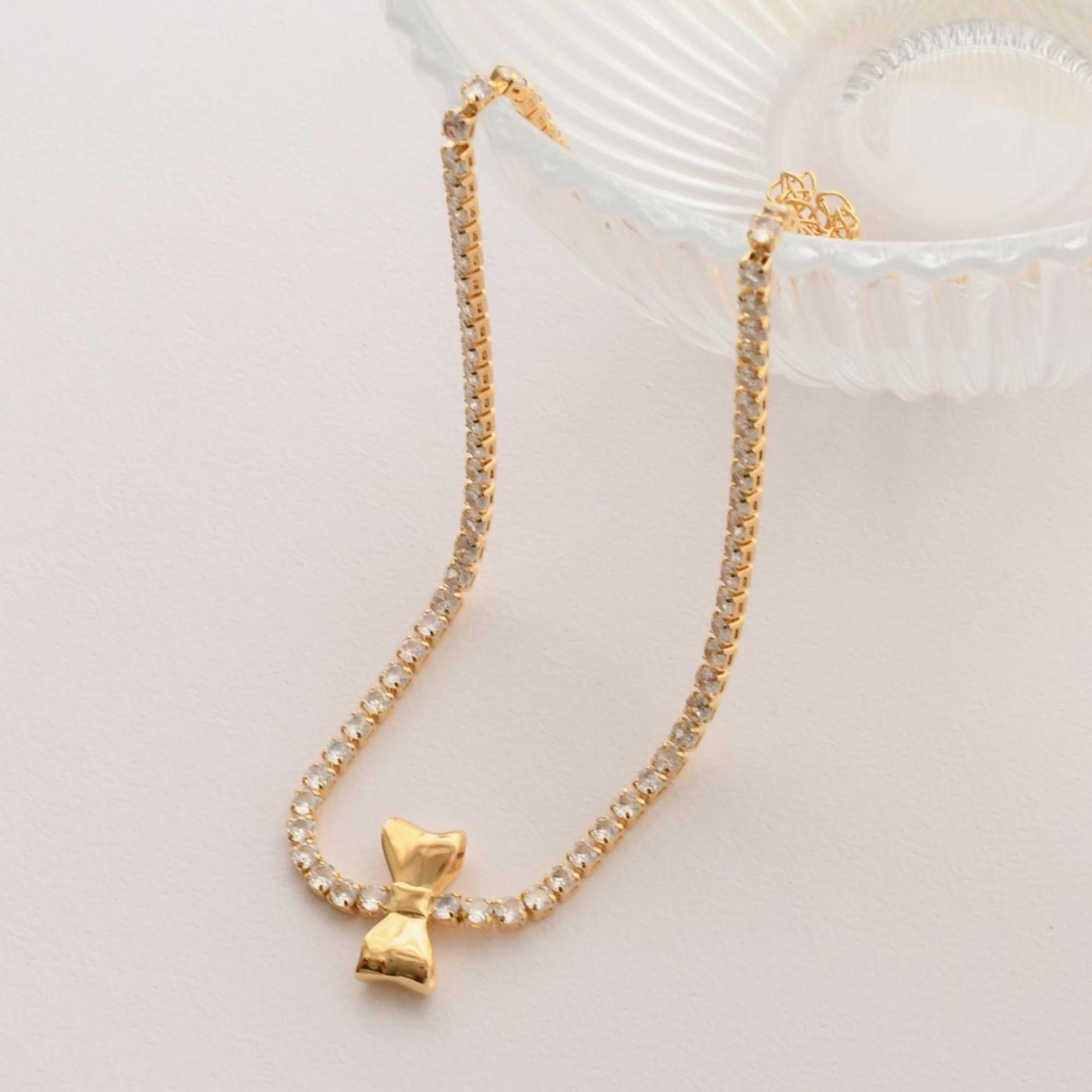 Crystal Bow Necklace