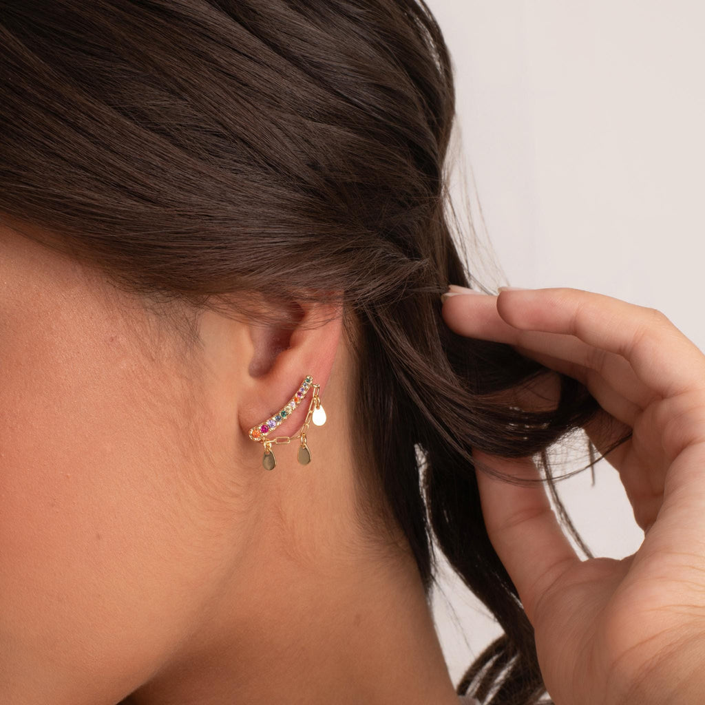 Rainbow Charm Ear Cuff