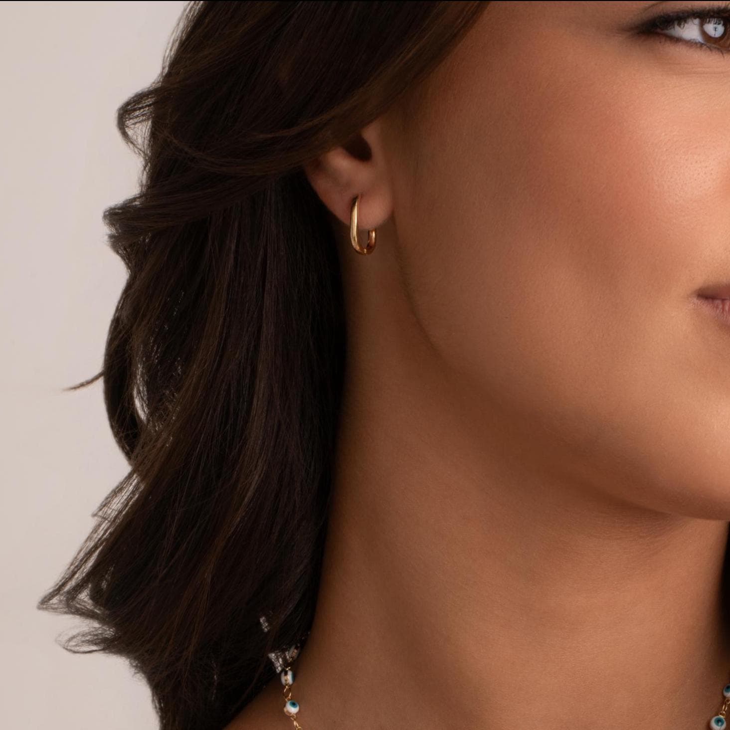 Minimal Rectangular Huggie Earrings