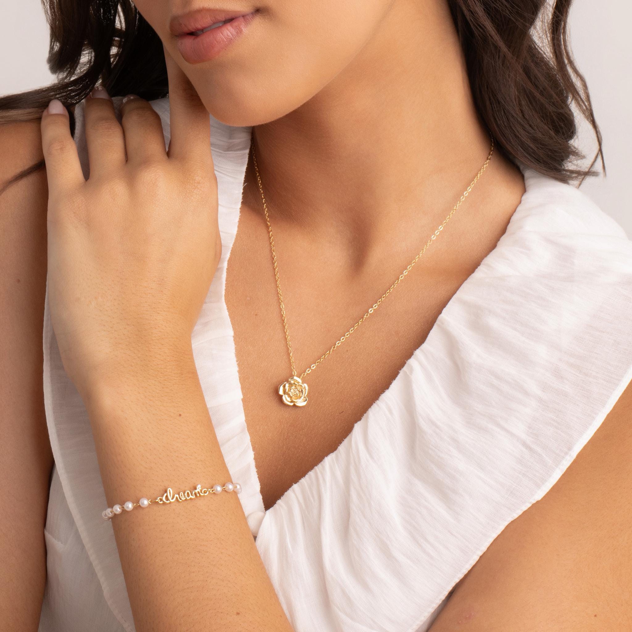 Dainty Rose Pendant Necklace