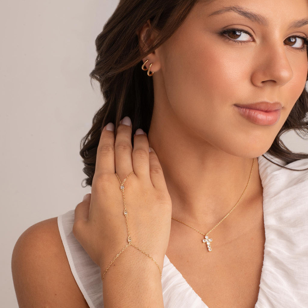Dainty Crystal Cross Necklace