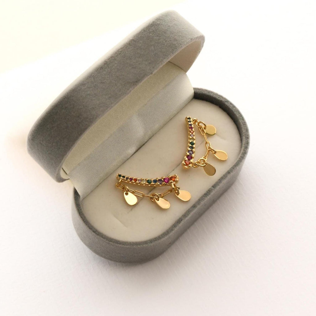Rainbow Charm Ear Cuff