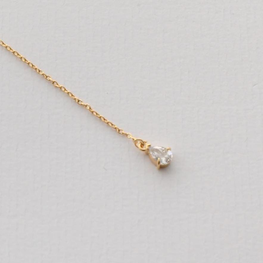 Crystal Heart Lariat Necklace