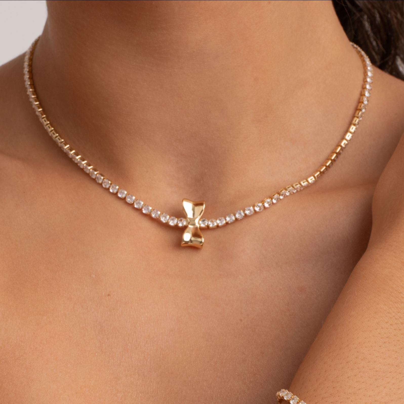 Crystal Bow Necklace