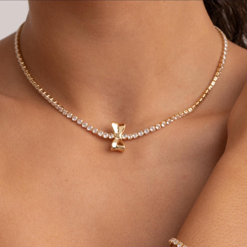 Crystal Bow Necklace