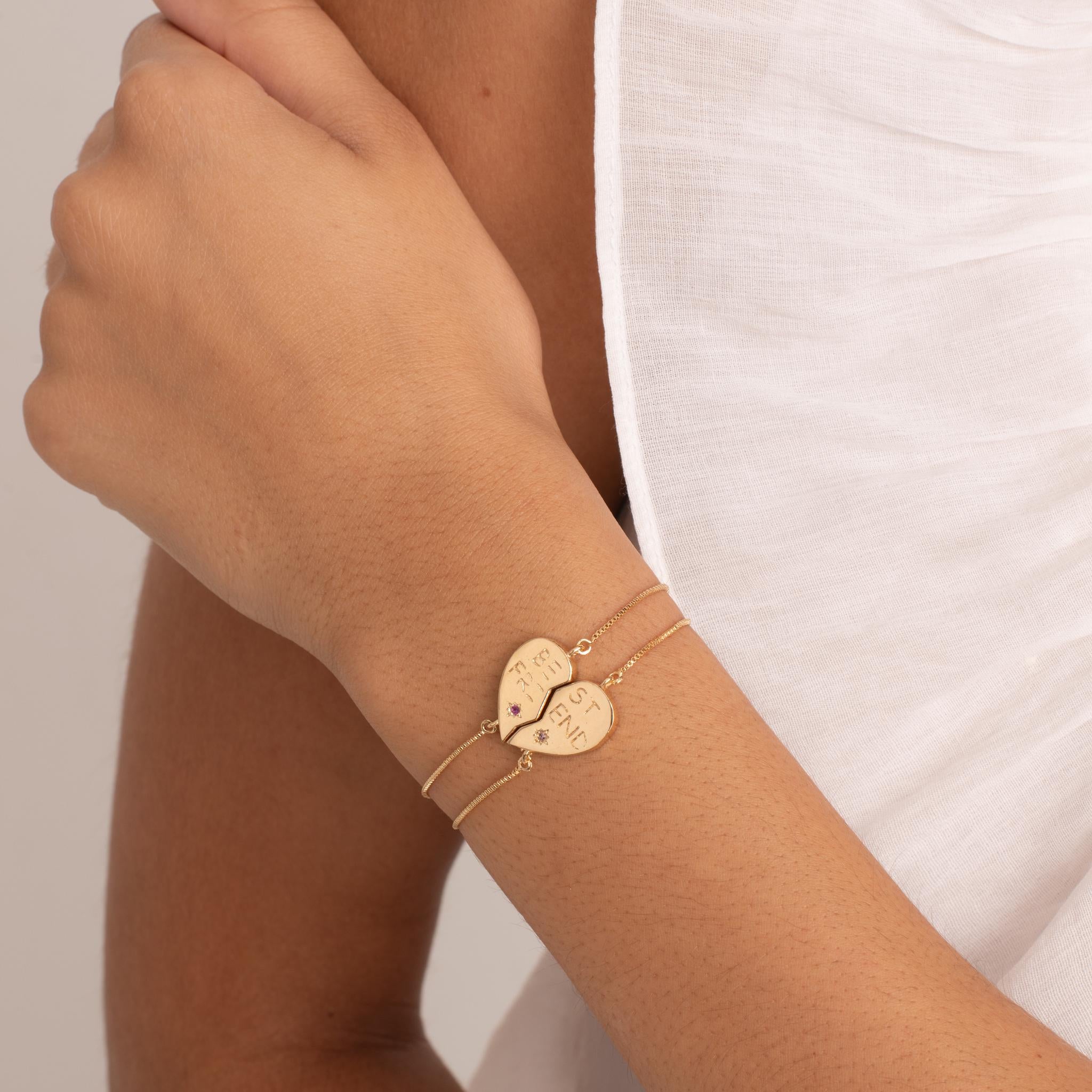 Friend Heart Bracelet Set