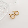 Textured Gold Circle Earrings