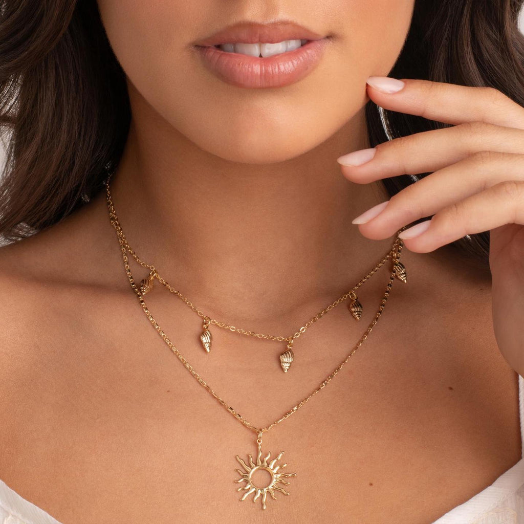 Coastal Glow Shell Charm Necklace