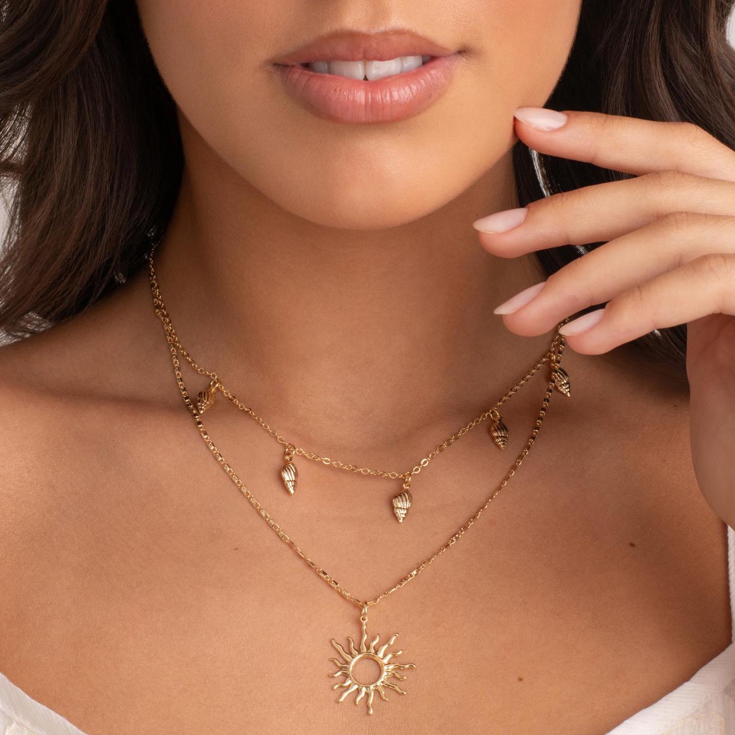 Coastal Glow Shell Charm Necklace