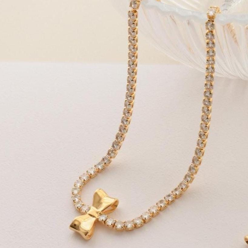 Crystal Bow Necklace
