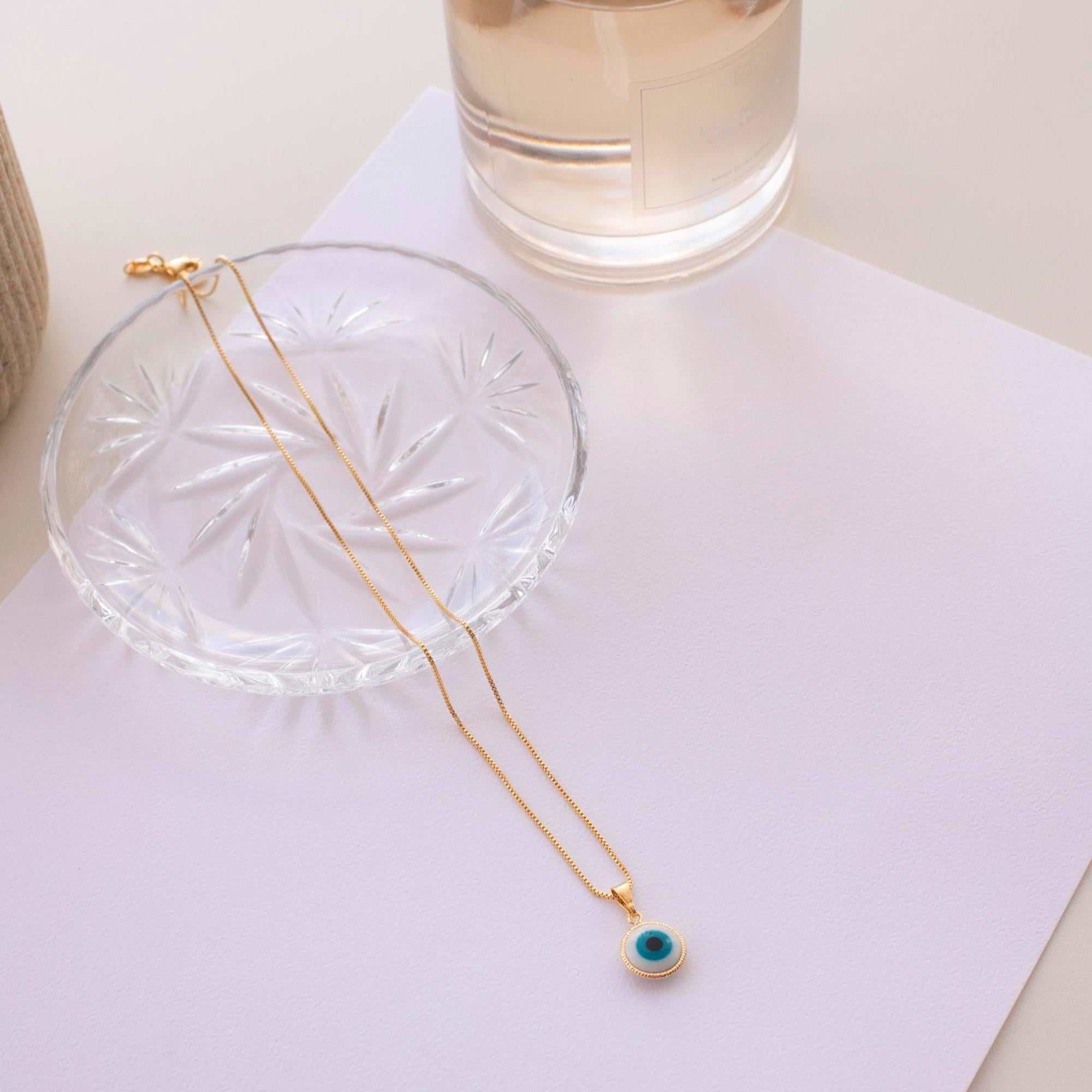 Minimal Evil Eye Pendant Necklace