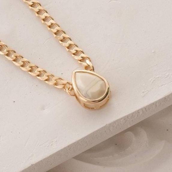 Marble Drop Link Necklace